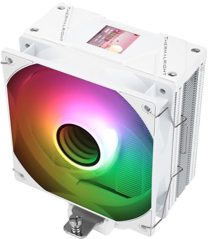 TR - Assassin Spirit 120 Vision ARGB Bianco CPU Cooler con 1,54 pollici 240 * 240 Risoluzione IPS Display LCD, CPU del computer raffreddamento ad aria per LGA1700/1851/115X, AM4/AM5, radiatore ad alte