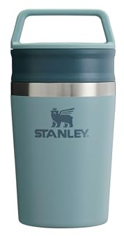 STANLEY 1913 Cafe to-Go Travel Mug 0.23L - Shale | Keeps 3 Hours Hot - 4 Hours Cold - Dishwasher Safe - Easy-Carry Handle - Insulated Coffee Cup