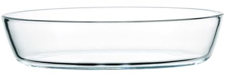 Mikinona Fuente De Vidrio Ovalada Para Hornear Bandeja Transparente Apta Microondas y Refrigerador