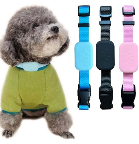 AngLink Bluetooth Haustier Locator für Hunde & Katzen – GPS Ortung mit verstellbarem Halsband, wasserdicht, Multi-Personen-Betreuung, Lange Batterielaufzeit (Schwarz)
