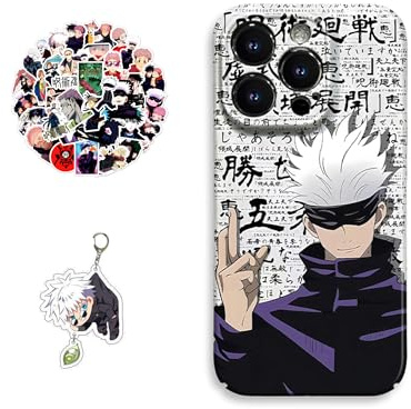 Lgleoxh Jujutsu Anime Kaisen Phone Case for iPhone 8 TPU Phone Cover Cartoon cool Gojo Satoru A, Free Keychain&Sticker (iPhone 8)
