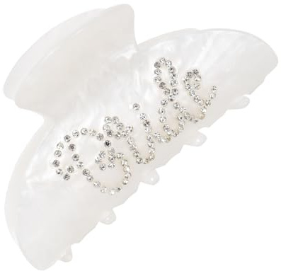 Pince à Cheveux à Double Dents, Grande Pinces à Cheveux pour Mariée, Antidérapantes Blanc, Grosse Hair Clip Pince Crabe Cheveux Épais et Fins, Hair Claw pour Femmes, Cadeaux de Mariage