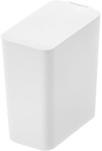 DOITOOL Poubelle de Table Compacte Blanche avec Couvercle Mini Poubelle de Bureau en Polypropylène Pratique pour Maison Salle de Bain et Chambre D’élève Gain de Place Anti-odeur