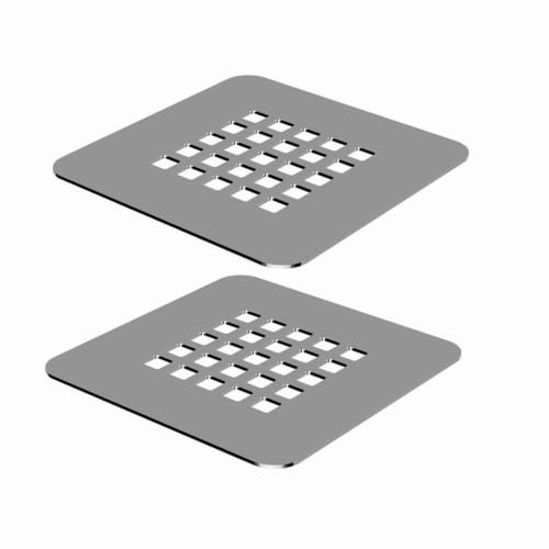 Rejilla Cubretapón para Plato de Ducha Stone, Acero Inoxidable, Fácil de Limpiar, Color Cromo Acero Cepillado, 125x125 mm