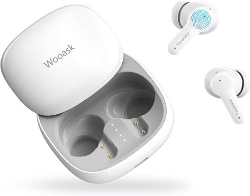 Wooask M3 AI Kopfhörer Übersetzer, 3-in-1 Echtzeit Sprachübersetzer Kopfhörer mit 144 Sprachen, 48H Bluetooth 5.4 Kopfhörer Offline, 5 Übersetzungsmodi Ideal für Reisen Learning (Weiß)