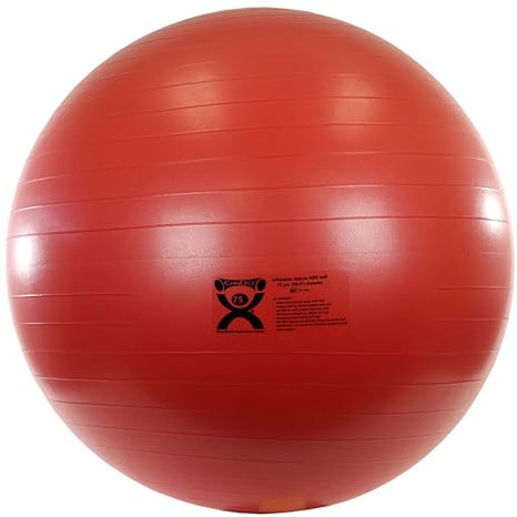 CanDo Gymnastikball - Deluxe Anti-Burst Trainingsball - Sitzball, Durchmesser 75 cm, rot