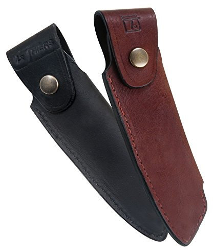 Laguiole Actiforge - Etui Cuir pour Couteau Le Thiers - Fabrication Française Artisanale - Noir