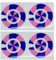 Lawn Crown Green Indoor Bowls Spiral ID Identification Markers Set Of 4 (Pink - Blue)
