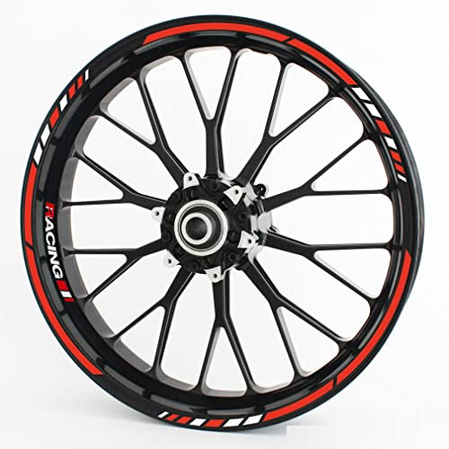 Felgenrandaufkleber RS - Komplettset für 15 16 17 18 19 - Farbe & Design wählbar - Hellrot, Design 3
