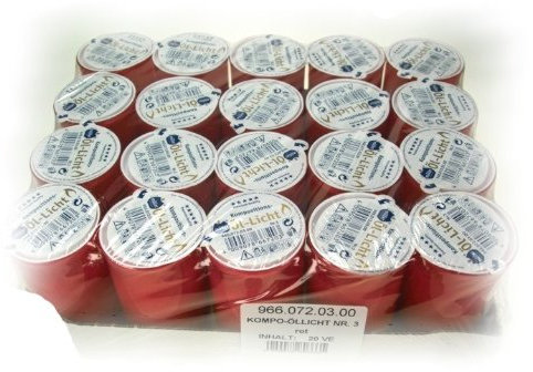 Müller Kerzen 20 Öl-Licht rot 3 Tagebrenner