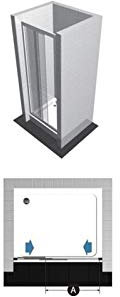 Ideal Standard - Porta Scorrevole a 3 Ante per Box Doccia Tipica/P - 90 cm, Bianco/lastra Trasparente, A Magazzino