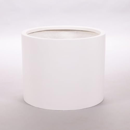 Elegant Einrichten Pflanzkübel Fiberglas, zylindrisch D50xH40cm Perlmutt weiß.
