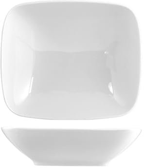 H&H Kyoto Plato Hondo Cuadrado, Blanco, 18 x 15,5 cm, Cerámica, Bianco, 18x15.5x5 cm