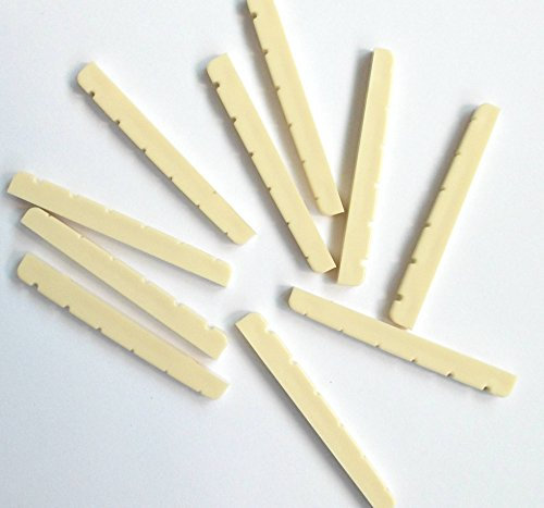 Generic 10 pcs Electric Guitar Nuts Plastic 43 x 3.4 x 4.6-3.8 Ivory