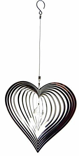 SK Style Hanging Stainless Steel Garden Wind Spinner Sun Catcher Crystal - Large Heart