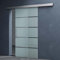 Mai & Mai Porta Scorrevole in Vetro 102.5x215cm, Porta Scorrevole con Sistema Softclose in Vetro Satinato 8mm in 5 Strisce con Binario e Maniglia Per Asta per Bagno Studio Ufficio, Amalfi TS13H-1025SC