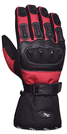 NORMAN Rot Wasserdicht Schutz Handschuhe Motorrad Handschuhe Polar Force Leder - Rot, L