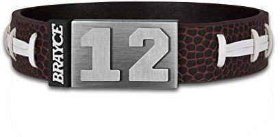 BRAYCE® American Football Armband mit Deiner Trikot Nummer 00-99 I Football Trikot für's Handgelenk personalisierbar & handgemacht