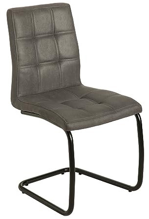 Riess Ambiente Moderner Freischwinger Stuhl Modena Vintage grau Design Steppung Esszimmerstuhl Stuhl