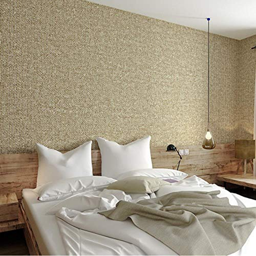 Hndrkj Papier Peint Papier Peint Uni Lin Fond D'Écran Lin Paille Simple Salon Moderne Chambre Papier Peint Intissé De Couleur Unie