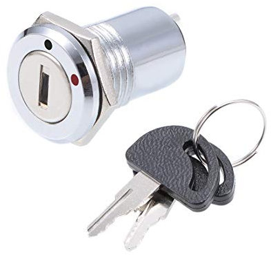 Keylock S1601 - Interruptor de botón pulsador con llave eléctrica (16 mm, 2 posiciones)