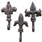 TentHome 3er Set Garderobe Wand Flur Shabby Chic Kleiderhaken Landhaus Wandhaken Rustikal Handtuchhaken Antik Gusseisen Dekorative Ornamente Lilie Mantelhaken zur Wandmontage (antik rostfarbe)