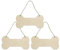 3 Pcs Dog Bone Wood Sign Blank Wooden Plaque Unfinished Wood DIY Crafts Hanging Sign with Ropes for Puppy Pet House Door Wall Decorative, 3.9x7.9 Inches (10x20 cm)