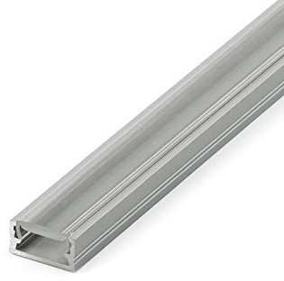 DQ-PP LED ALUMINIUM PROFIL | Modell G | 2m | alu-eloxiert | transparent Abdeckung | 4 Klammern und 2 Endkappen | Alu Schiene Leiste für LED-Streifen