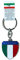 Porte-clés à anneau à chaîne avec symbole emblématique de l’Italie, fabriqué en Italie, parfait comme souvenir ou objet de collection, unisexe, Écusson Italie vintage, Taille Unique