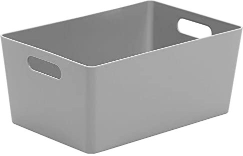 Plastic Cool Grey Studio Baskets Home Kitchen Bathroom Office Storage Boxes (4.02 (17 x 25 x 11 cm))