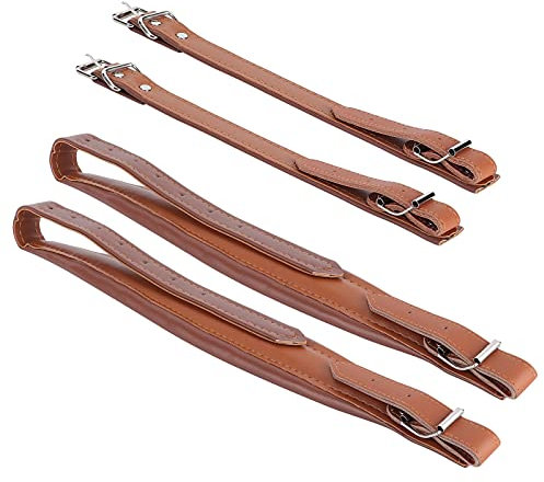 LiebeWH 2Pcs Akkordeon Schultergurte 83-110cm Verstellbare Akkordeon Gurt PU Lederriemen Zubehör mit Stabilen Schnallen für 16-120 Bass Coffee
