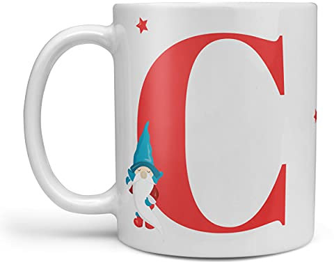 Any Letter Christmas initial Mug - Christmas Eve Box Filler Name Xmas Mug Eve box fillers for kids Christmas Mug (Letter C)