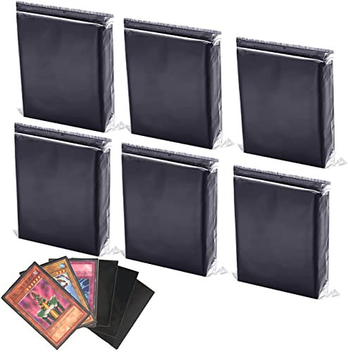 Senbeeda Karten Hüllen Pro Pokemon, Soft Sleeves 66 * 91mm, 300 Pockets Sammelkarten, Pocket Pages für Tauschkarten, Karten Sleeves Standardgröße Passt Perfekt zu MTG, Yu-Gi-Oh - Schwarz