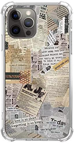 Nebruski Retro Vintage Vibe Newspaper Collage Case Compatible with iPhone 11 Pro, Aesthetic Quotes Lifestyle Case for Teens Women Men Soft TPU Bumper Case for iPhone 11 Pro Retro Newspaper
