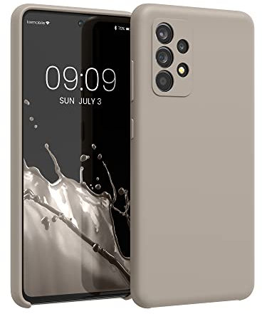 kwmobile Hülle kompatibel mit Samsung Galaxy A52 / A52 5G / A52s 5G Hülle - Silikon Handy Case - Handyhülle weiche Oberfläche - kabelloses Laden - Taupe