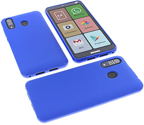 foto-kontor Custodia Compatibile con cellulari Brondi Amico Smartphone XL Nero Cover in Gomma TPU di Colore Blu/Azzurro