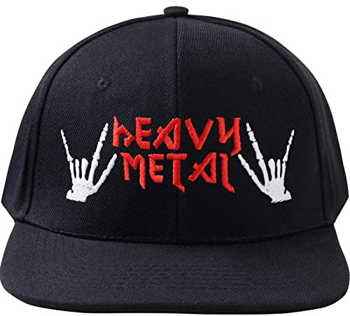 EXPRESS-STICKEREI Verstellbare Urban Basecap - Lustige Kappe mit Spruch Heavy Metal - Devil Horns - Hochwertige Schildkappe - Baseball Kappe - Snapback Kappe mit Verschluss - Einheitsgröße