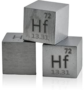 Afnio Würfel-Dichte, Afnium metallischer Würfel 10 x 10 x 10 mm rein 99,95 % für Sammlung von Elementen