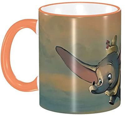 Tasse für Dumbo Kaffeetasse, lustiger Geburtstag oder Weihnachten, Muttergeschenk, 11 oz Kaffeetasse, Keramiktasse mit farbigem Rand