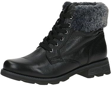 CAPRICE Damen Stiefeletten zum Schnüren mit Blockabsatz Gefüttert, Schwarz (Black Comb), 38.5 EU