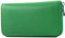 modamoda de Silber-P02 Portefeuille long en cuir pour femme, fabriqué à la main en Italie, Vert feuille, s