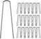 Garden Pegs 50pcs Sturdy Galvanised Steel Ground Stakes 6 U-Shape Trapezoidal-Head Metal Weed Membrane Pegs Sheet Turf Fake Artificial Grass Pins Staple Hook Spike Anchor Fencing Netting Landscaping