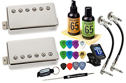 Seymour Duncan Slash 2.0 Humbucker-Tonabnehmer-Set für E-Gitarre, mit Tonebird Care, Plektren, Stimmgerät, Werkzeugpaket Hotter APH-2 11104-20 (Nickelabdeckung)
