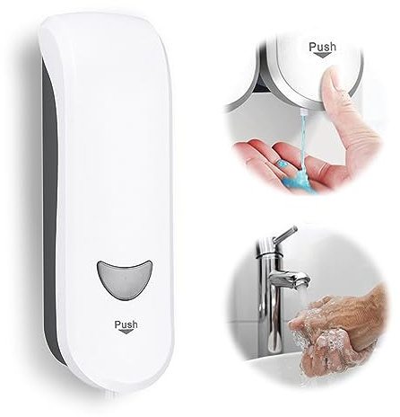 300ml Manueller Seifenspender zur Wandbefestigung Ohne Bohren - Einkopf-Wandmontage für Zuhause, Bad, Küche, Hotels, Restaurants - Perlweiss