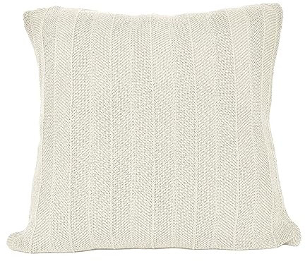 nielsen HOME Kissen Arvid 50x50 cm in Creme Weiß aus 100% Baumwolle fein gestrickt inkl. Füllkissen