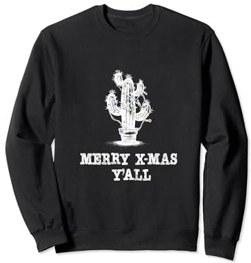 Kaktus Weihnachtsbaum mit Lichtern Y'All Sweatshirt