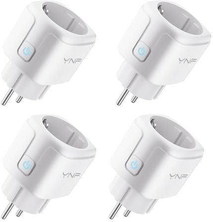 Alexa Steckdose, YNF Smart Steckdosen 16A, Einfache Einrichtung mit One Voice Command, Sprachsteuerung & Timer, Smart Home Steckdose funktioniert mit Alexa, 4er Pack