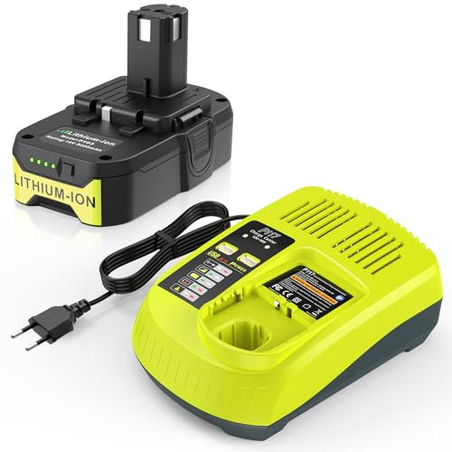 LabTEC P103 Batterie de Rechange 18V 3Ah pour Ryobi BPL1815 P102 P104 P105 P106 avec P117 Chargeur de Port USB Remplacement pour Ryobi 12V-18V One Plus Series, Kit Chargeur USB pour Ryobi P107