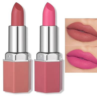 Erinde Matt Lippenstift Set - Wasserfester Nude Lipstick, Langanhaltend 24 Stunden Halt, Permanent Feuchtigkeitsspendend, Hochpigmentierter Rimmel Lippen Stift