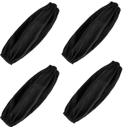 2 Pair Waterproof Arm Sleeves Covers Oilproof Sleeves for Arms PU Oversleeves Protector for Arm Forearm Protector Work Sleeves with Elastic Cuffs for Cleaning Fish Dish Washing Gardening(Black)